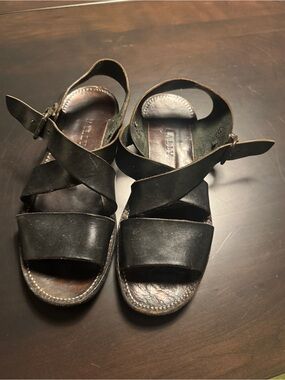 Bally Black Leather Men’s Crisscross Strap Sandals Size 10